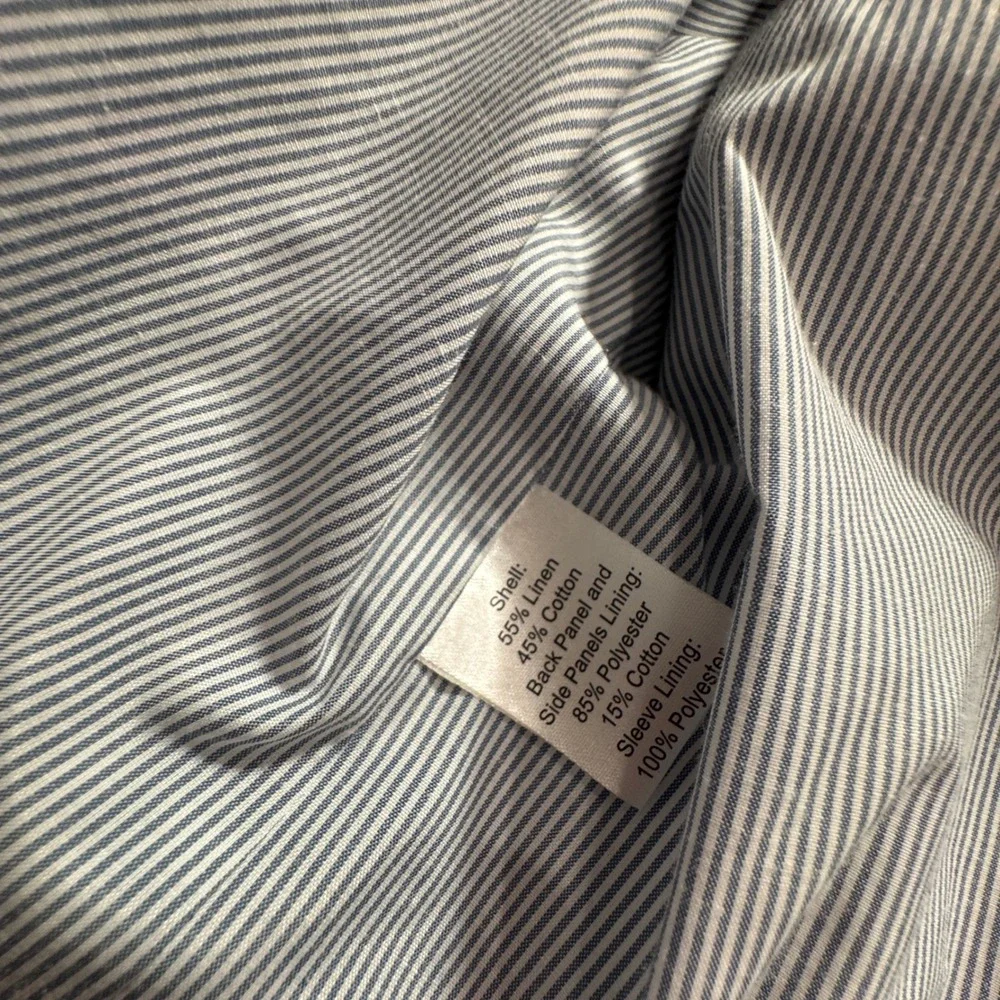 Joseph Abboud Sport Coat Mens L 42R Gray Plaid Linen Vacation Heritage Blazer